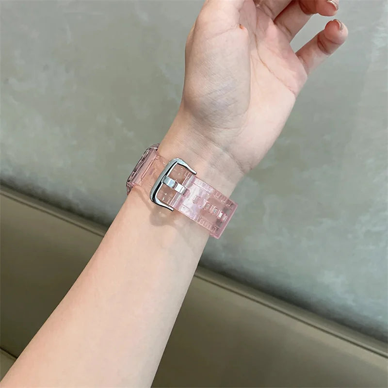 Pink Transparent Case+Strap - ShieldMyiPhone